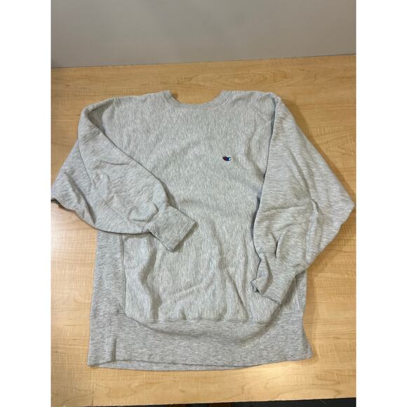 Vintage Champion Sweatshirt Light Gray Womans Size XL 100% Cotton - Picture 1 of 8